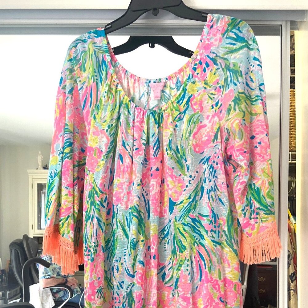 LILLY PULITZER COVER UP WITH FRINGE